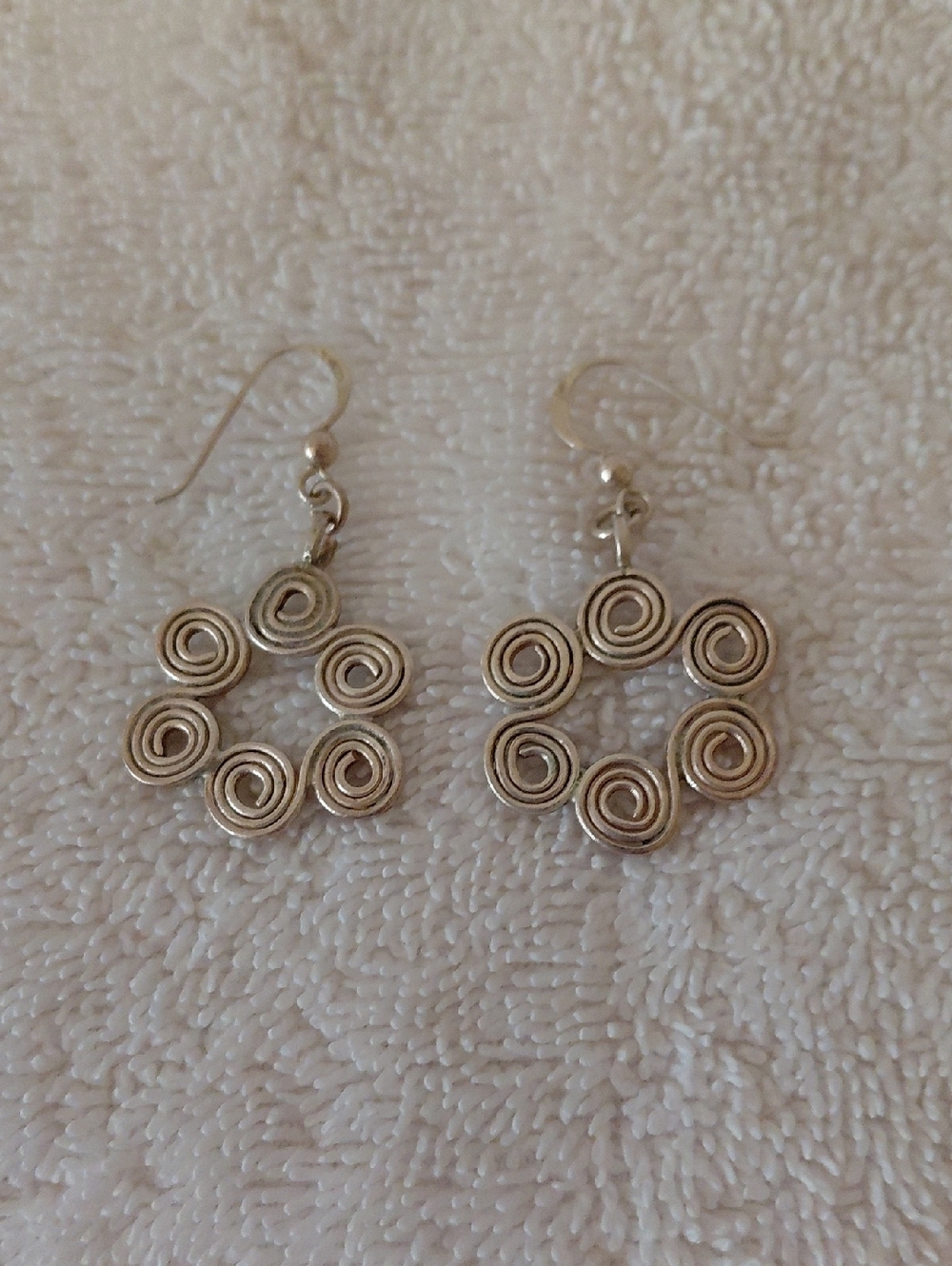 Silver Spiral Cluster Drop Earrings - Elegant Women Jewelry